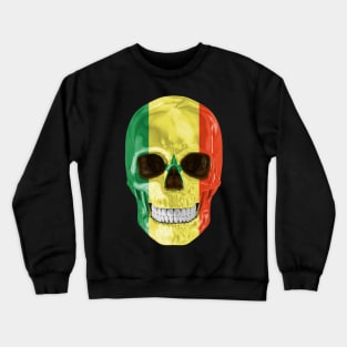 Senegal Flag Skull - Gift for Senegalese With Roots From Senegal Crewneck Sweatshirt